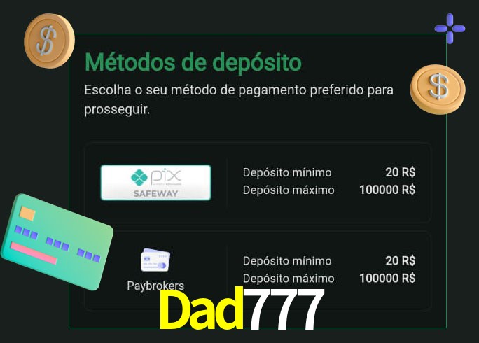 O cassino Dad777 oferece uma grande variedade de métodos de pagamento